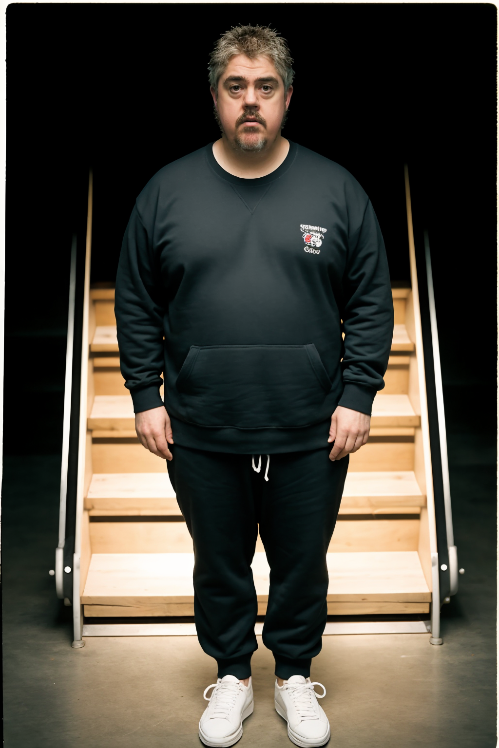 5-00065-563846017-PhillJupitus, large format photo of a man, anxious facial expression, gray crewneck sweatshirt, jogger sweatpants and slip-on sn.png